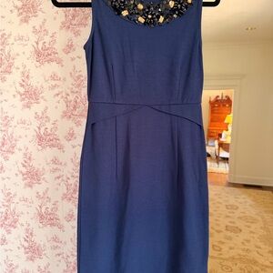 Boden Navy Blue Embellished Mini Dress